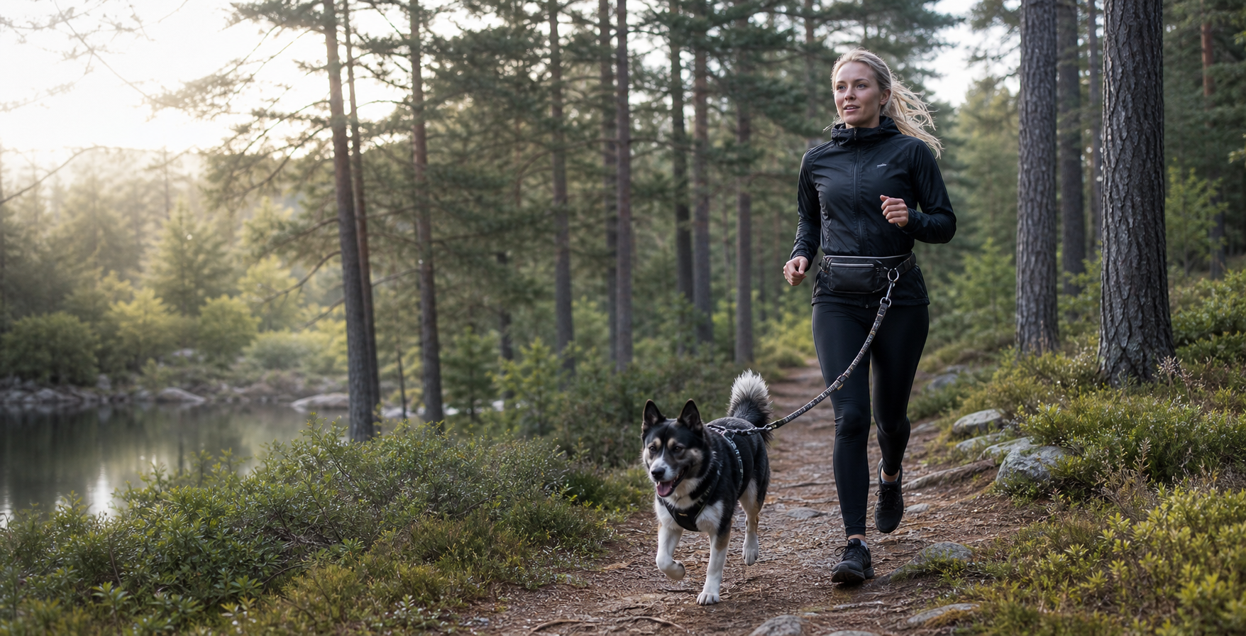 Outdoor dog walk with NordSimpliq gear